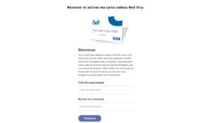 Activer carte cadeau Bell Visa