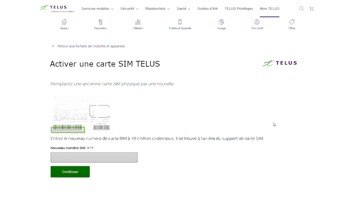 Activer carte Sim TELUS TELUS Support