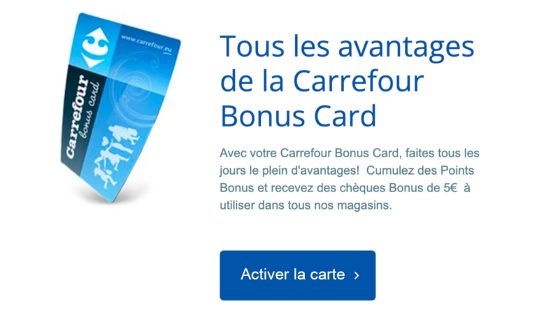 activer la carte Bonus Carrefour