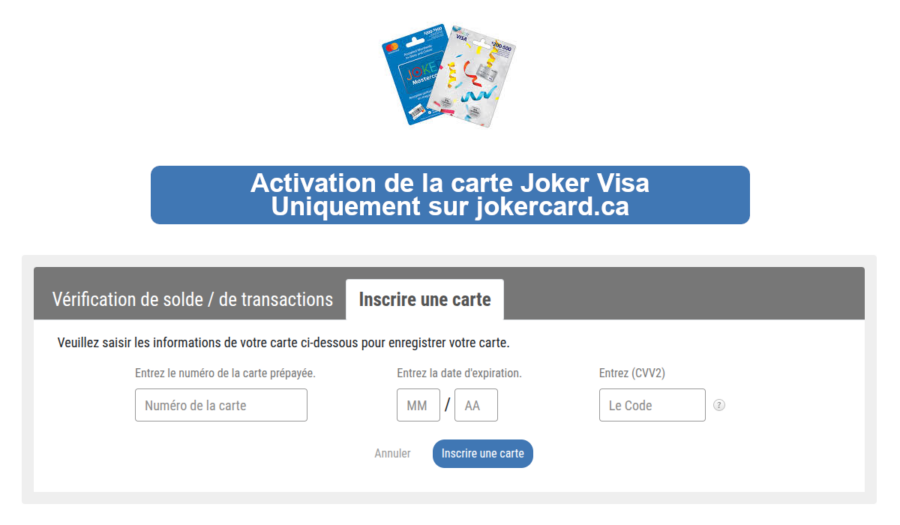 activation carte visa joker