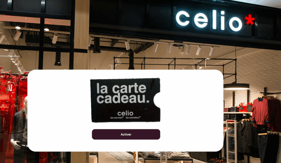activer carte cadeau celio