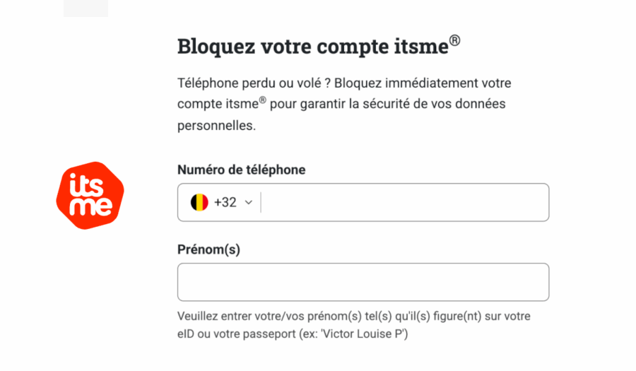 bloquer mon compte itsme erreur