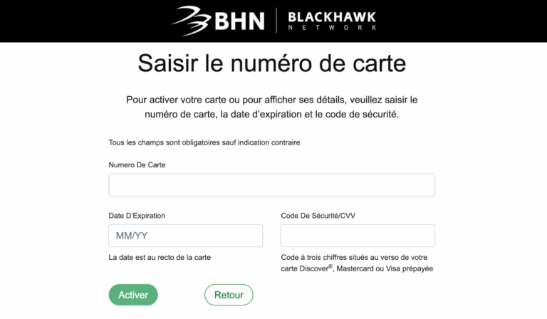 activer la carte blackhawk