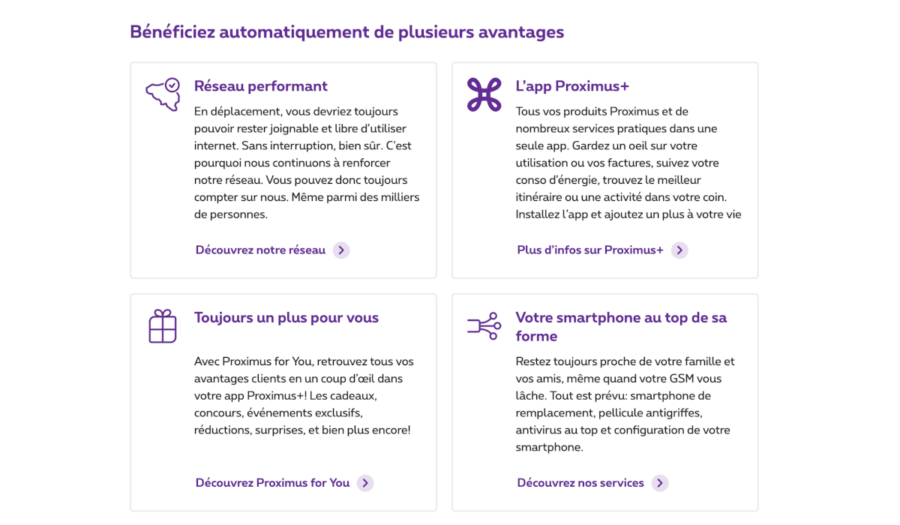 avantages proximus client internet